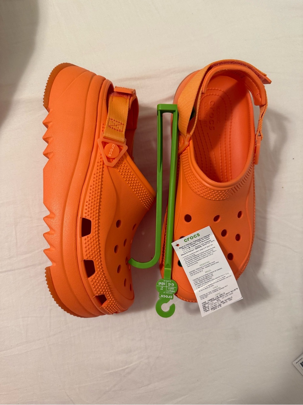 Crocs Unisex Orange Hiker Xscape Clogs 'Persimmon' Men US 9/ Women 11